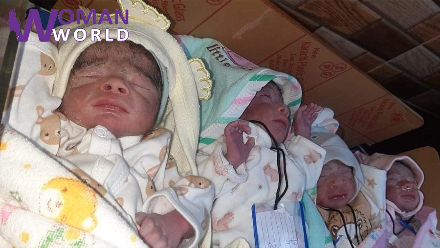 2 بیٹیاں اور 2 بیٹے ۔۔ 12 سال بعد خاتون کے ہاں 4 بچوں کی پیدائش